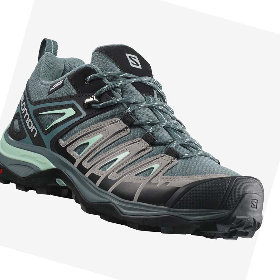 Salomon WoX ULTRA PIONEER CLIMASALOMON™ WATERPROOF Kadın Yürüyüş Ayakkabısı Yeşil | TR 2794AHK